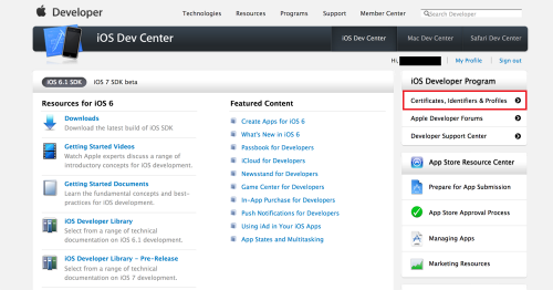 Certificates,Identifiers & Profiles