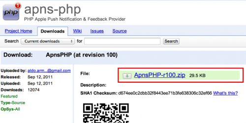 apns-php revision 100