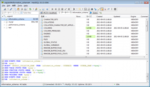 MySQLへの接続完了