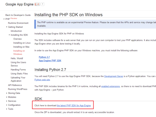 GAE PHP SDK Download