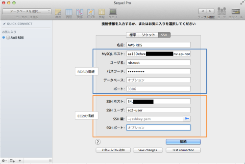 Sequel Pro設定情報