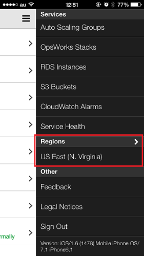 AWS Console Regions