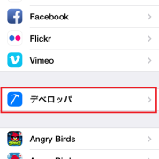 設定アプリ デベロッパ
