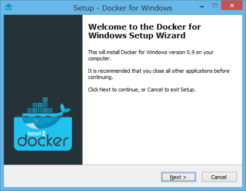 Boot2Docker インストール開始