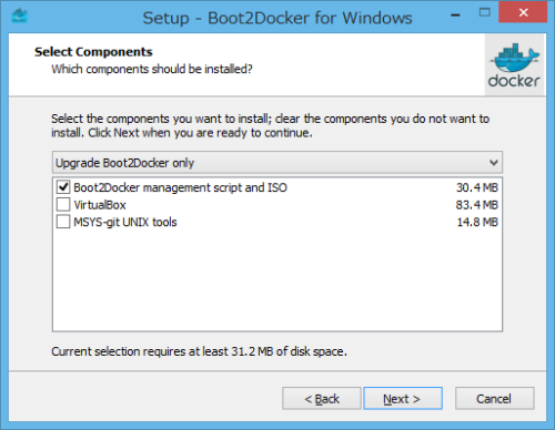 Boot2Dockerのみをアップグレード