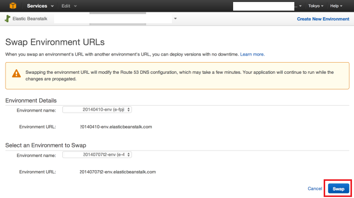 AWS Elastic Beanstalk Swap