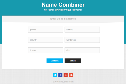Name Combiner 単語を入力