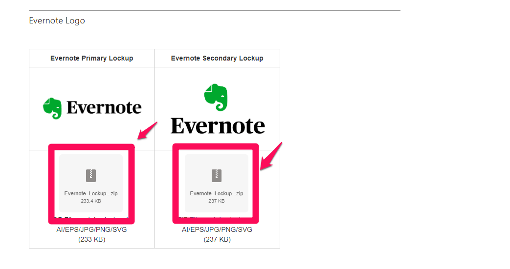 Evernote ブランドアセット ダウンロード