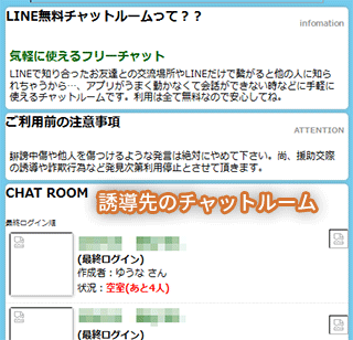 LINEチャットルームの画面