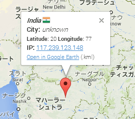 LINE乗っ取り犯追跡ツール インド地図