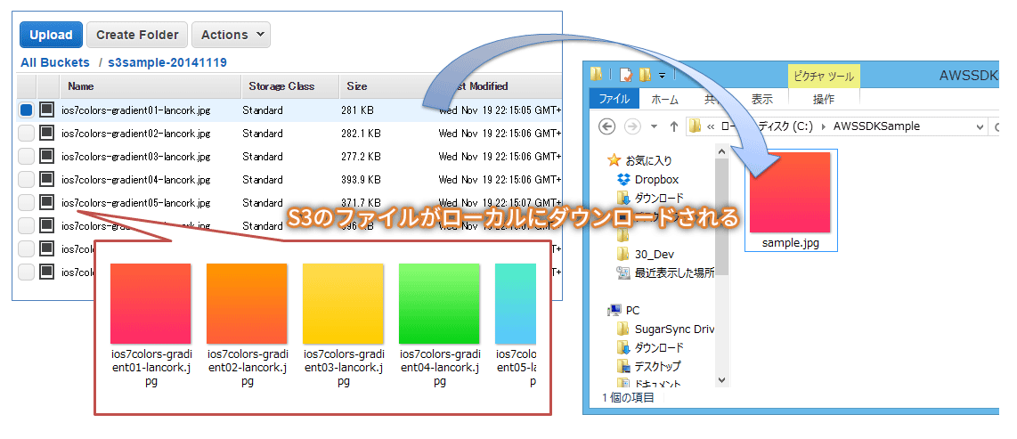 VB.NETアプリからAmazon S3からのファイルダウンロード