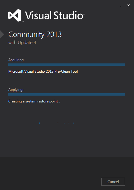 Visual Studio Community 2013 インストール開始