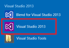 Visual Studio Community 2013起動