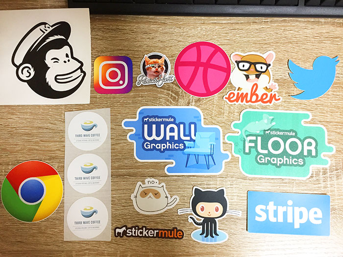 StickerMule 届いたサンプルステッカー