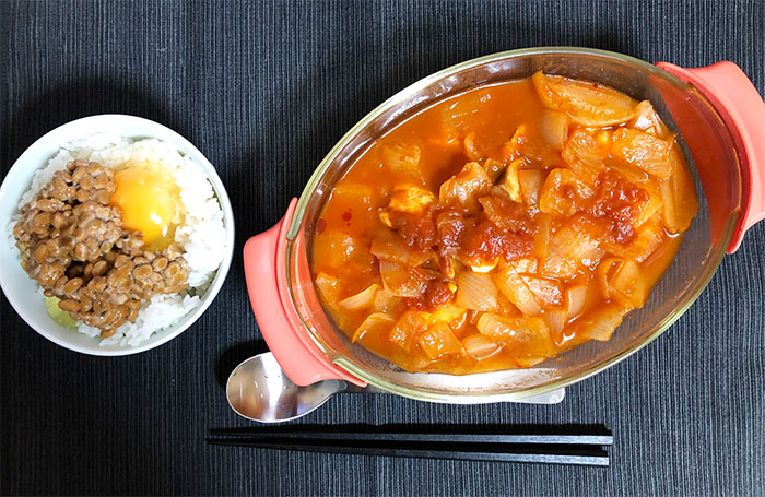 アレンチン レンジココットで作った鶏肉のトマト煮