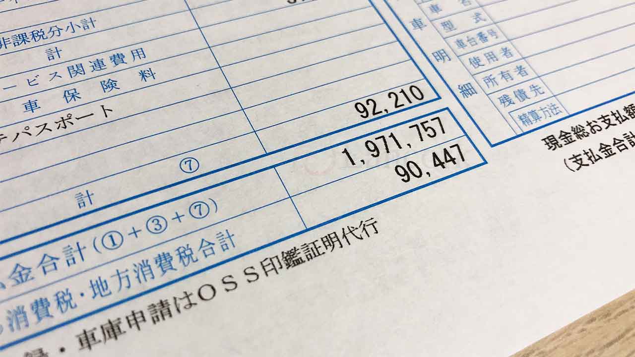 新車と中古車どっち？ 新車注文書の金額